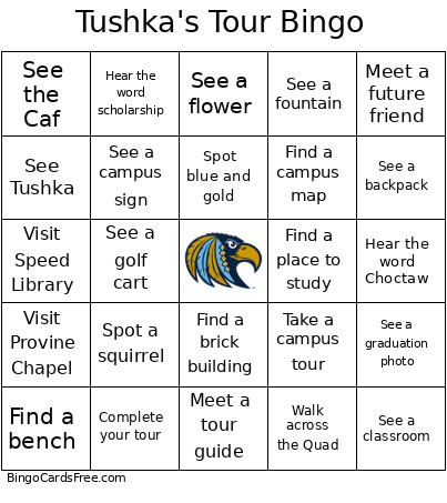 Tushka's Tour Bingo Card