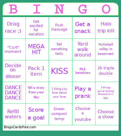 Twest Bingo Card