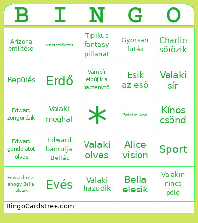 Twilight Bingo Card 2