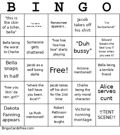 Twilight Bingo Card 3