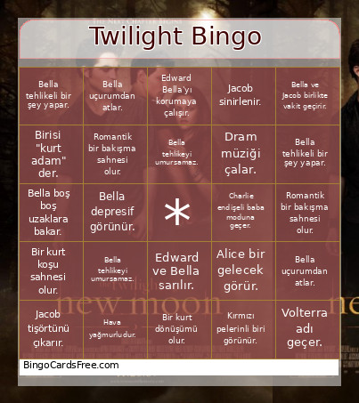 Twilight Bingo Card