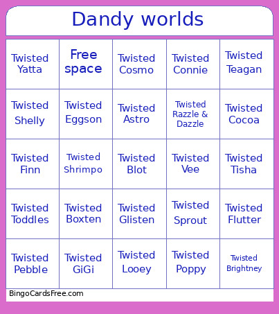 Twisted ! Bingo Card