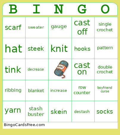 Twisted Stitchers Bingo Card