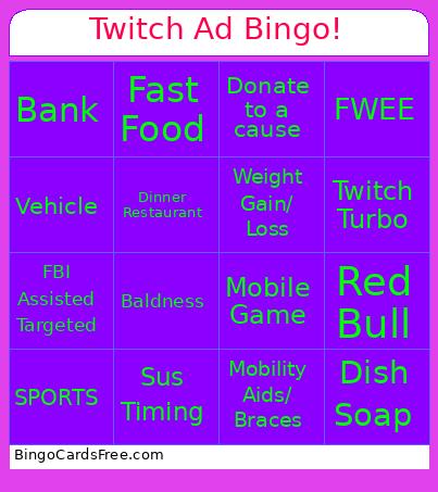Twitch Ad Bingo!