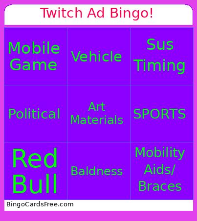 Twitch Ad Bingo!