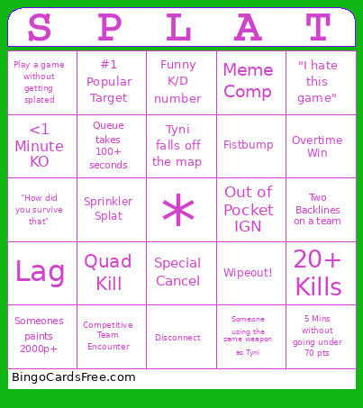 Tyni-Stream Bingo Card