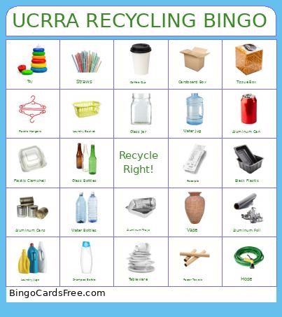 UCRRA Recycling Bingo