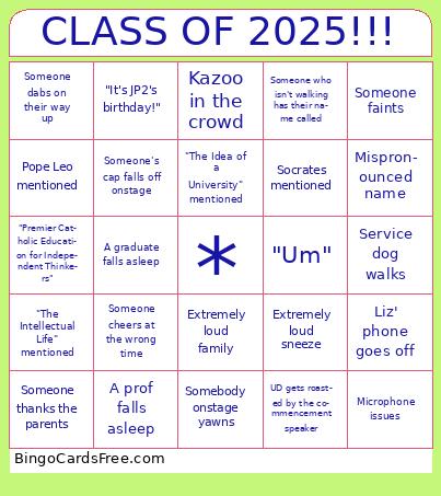 UDallas Graduation 2025 Bingo