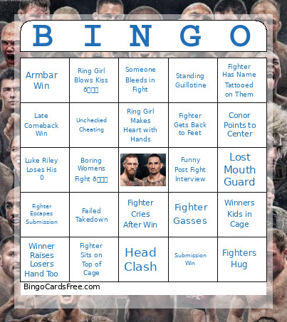 UFC 329 Bingo Card