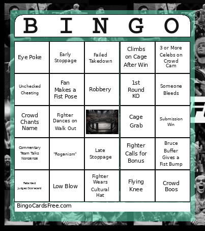 UFC Bingo Card
