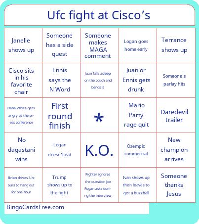 Ufc fight at Cisco’s Bingo