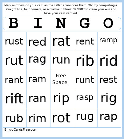 UFLI 24-1 Bingo Card