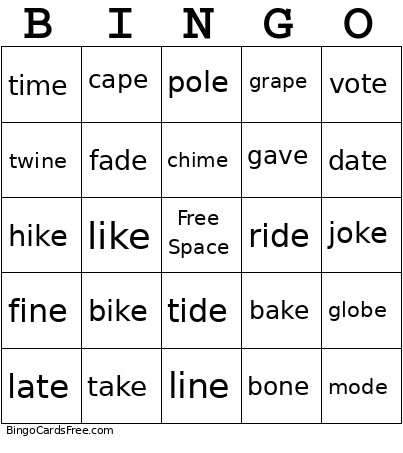 UFLI Lesson 57 Bingo Card