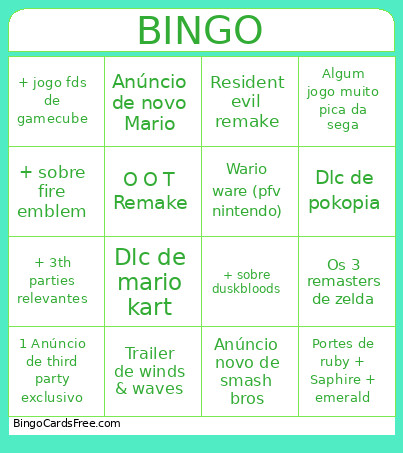 Ugabiga Bingo Card