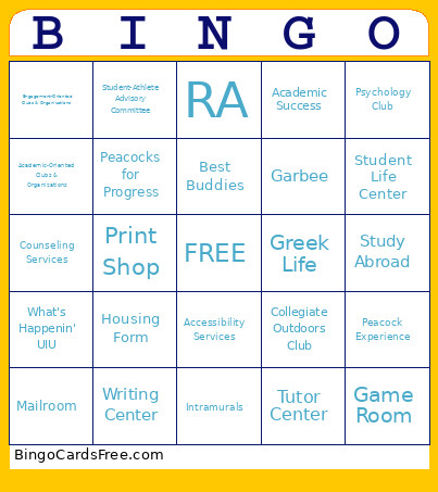 UIU Bingo Card