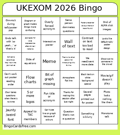 UKEXOM 2026 Bingo Card