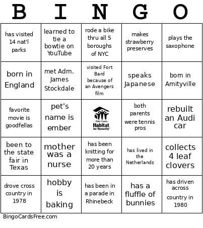 Ulster Habitat 2026 Bingo Card