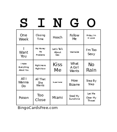 Ultimate 90s V02 Bingo Card