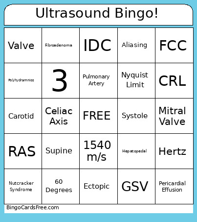 Ultrasound ! Bingo Card