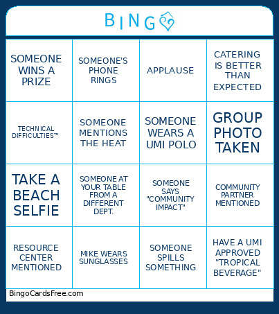 UMI Bingo Card