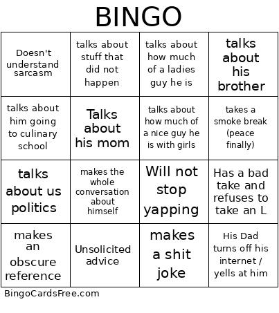 Undead Bingo Card
