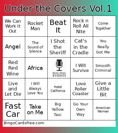 Under the Covers Vol.1 Bingo