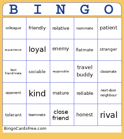 Unit 2 GINV B1+ Bingo Card