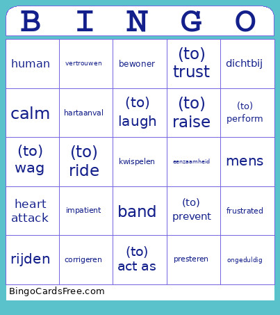 Unit 3.1 Vocabulary Bingo Card