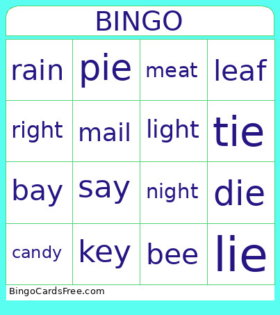 Unit 4, 5, 6 Phonics World 3 Bingo Card