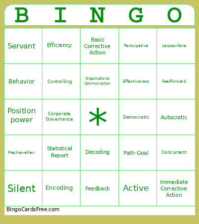 Unit 4 Bingo Card