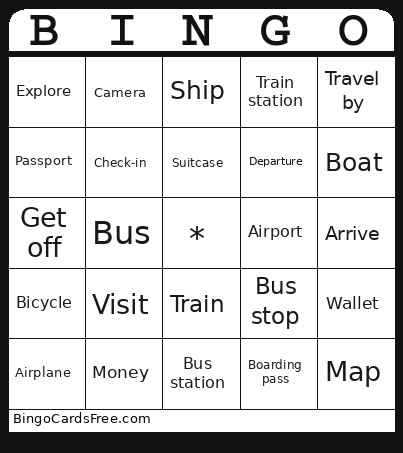 Unit 4 Vocabulary Bingo Card