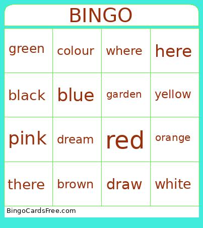 unit 6 color Bingo