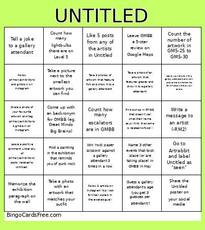 Untitled Art Exhibition Bingo Card