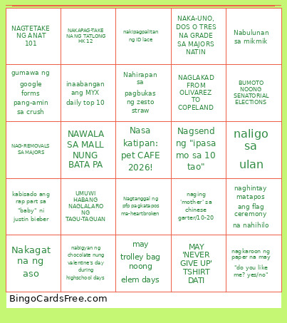 UPLVSA - Bingo Card
