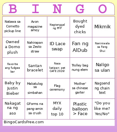 UPLVSA - Pet Cafe Bingo Card