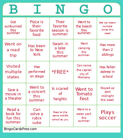 Upper Room Bingo Card