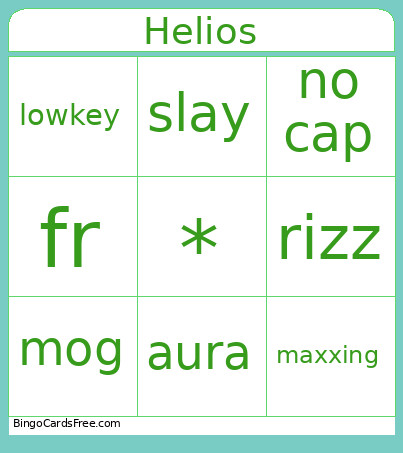 Urfghj Bingo Card