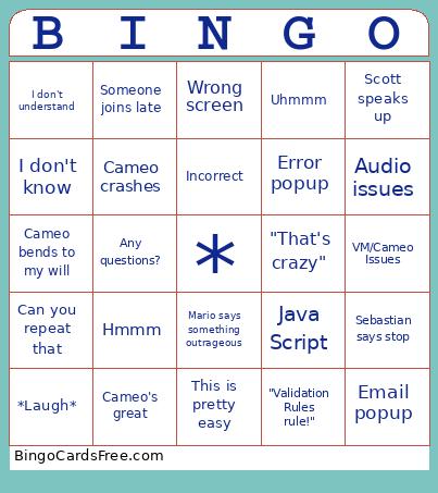 V Rules Bingo Card