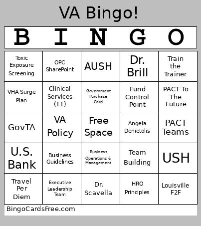 VA Bingo Card