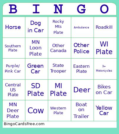 Vacation Bingo