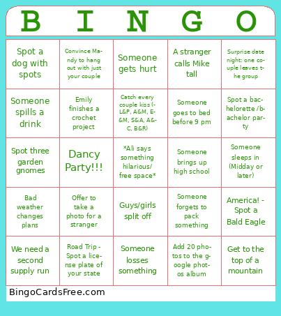 Vacation Bingo
