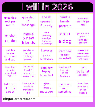 VADA Promises Bingo Card