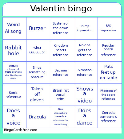 Valentin Bingo Card