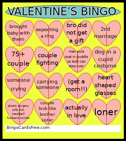 VALENTINE’S Bingo Card
