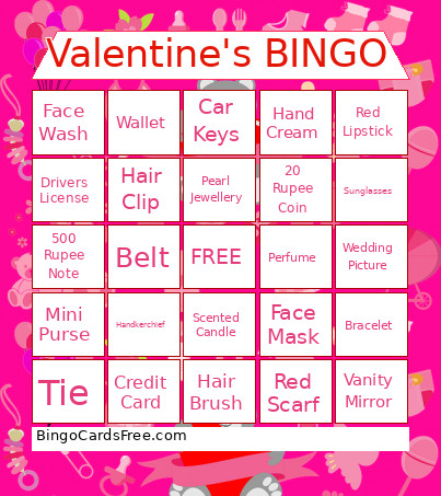 Valentine's Bingo Card