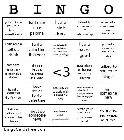 Valentine's Day Bingo Card 2
