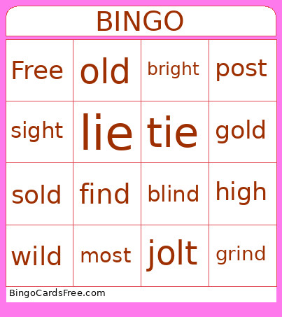 Valentines HFW Bingo Card