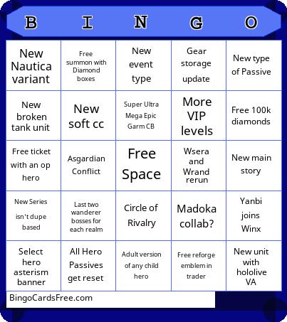 Valkyrie Connect Japan 8th Anniversary Bingo