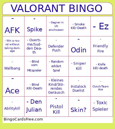 Valorant Bingo