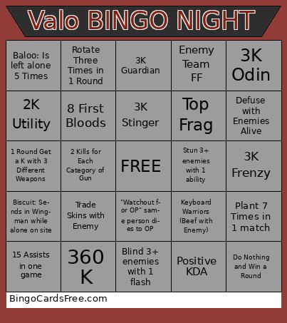 Valorant BINGO NIGHT